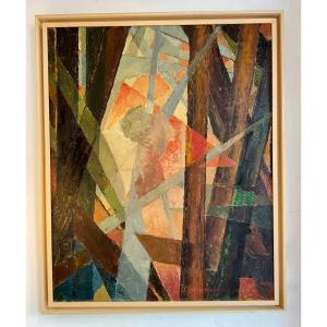 Paule Theunissen. « composition Abstraite », école belge (1913-2004)